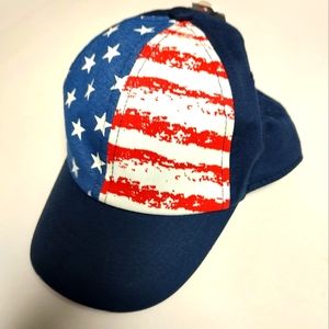 Kids Adjustable Patriotic atriotic Baseball Hat With Flag New With Tags
